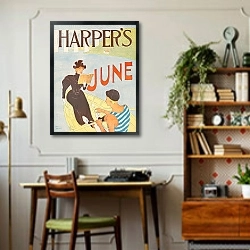 «Июнь Харпера» в интерьере кабинета в стиле ретро над столом