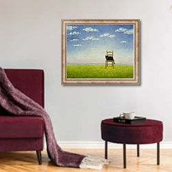 «The Chair Cat» в интерьере гостиной в бордовых тонах