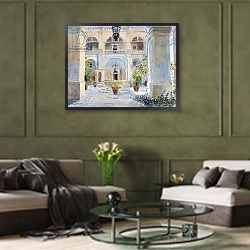 «Vilhena Palace, 2011» в интерьере гостиной в оливковых тонах