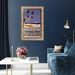 «Poster advertising 'Bibby Line Sunshine Tours'» в интерьере в классическом стиле в синих тонах