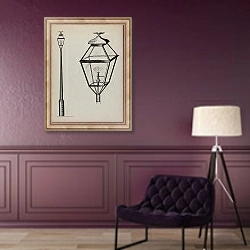«Eagle Lamp and Post» в интерьере в классическом стиле в фиолетовых тонах