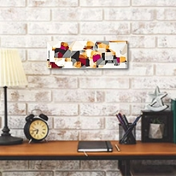 «Современный абстрактный фон» в интерьере кабинета в стиле лофт над столом