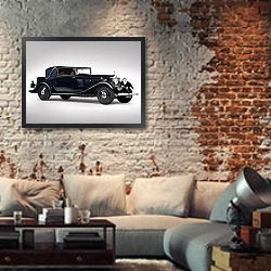 «Rolls-Royce Phantom Continental Sedanca Coupe (II) '1933» в интерьере гостиной в стиле лофт с кирпичной стеной