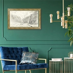 «Перевал Линдис» в интерьере в классическом стиле с зеленой стеной