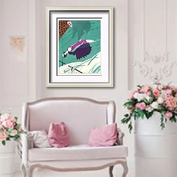 «La morte d’amour ; Modes et manières de Torquate» в интерьере гостиной в стиле прованс над диваном