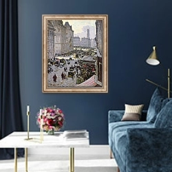 «Paris Street Scene» в интерьере в классическом стиле в синих тонах