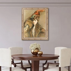 «Lady In A Feather Hat» в интерьере столовой в классическом стиле