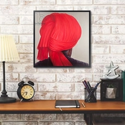 «Red Turban, 2012» в интерьере кабинета в стиле лофт над столом