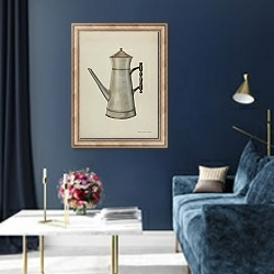 «Pewter Coffee Pot» в интерьере в классическом стиле в синих тонах