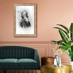«Johannes Brahms» в интерьере классической гостиной над диваном