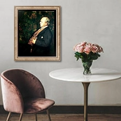 «Portrait of Henry James 1908» в интерьере в классическом стиле над креслом