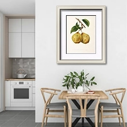 «Pears - Poires Double Rousselet» в интерьере кухни в светлых тонах над обеденным столом