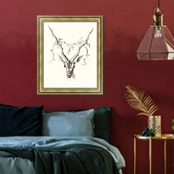 «Перемещенный антилопой» в интерьере спальни с акцентной стеной