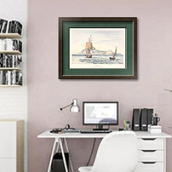 «Третий» в интерьере светлого кабинета над белым столом