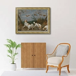 «Охота на куропаток» в интерьере в классическом стиле над комодом