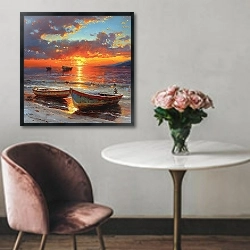 «Sunlit clouds» в интерьере в классическом стиле над креслом