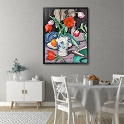 «Still Life With Tulips And Fan» в интерьере современной столовой