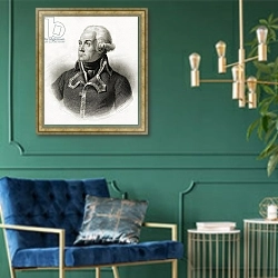 «General Charles Francois Duperier Dumourier» в интерьере в классическом стиле с зеленой стеной