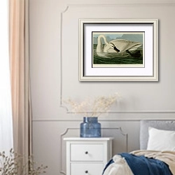 «Trumpeter Swan» в интерьере спальни в стиле прованс с синими деталями
