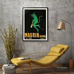 «Maurin Quina» в интерьере в стиле лофт с желтым креслом
