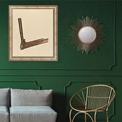 «Hatchel» в интерьере классической гостиной с зеленой стеной над диваном