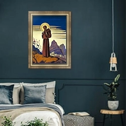 «Св. Франциск 2» в интерьере классической спальни с темными стенами