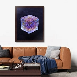 «Кристальный куб» в интерьере современной гостиной над диваном