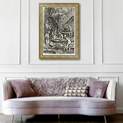 «The Judgment of Paris» в интерьере гостиной в классическом стиле над диваном