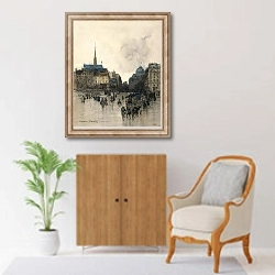 «Мост Сен-Мишель» в интерьере в классическом стиле над комодом