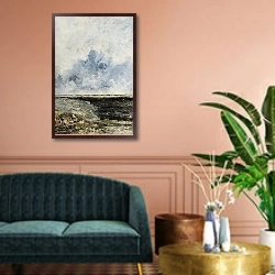 «Seascape» в интерьере классической гостиной над диваном