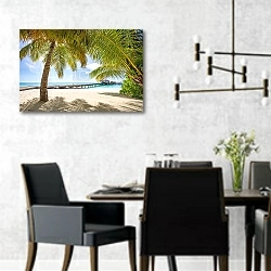 «Дорога в рай» в интерьере современной столовой с черными креслами