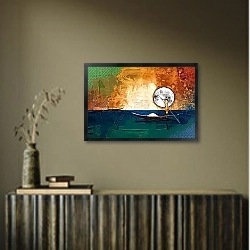 «Этнический пейзаж» в интерьере в этническом стиле в коричневых цветах