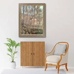 «The Cote des Boeufs at L'Hermitage, Pontoise, 1877» в интерьере в классическом стиле над комодом