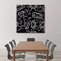 «Игровой мир в цветах радуги» в интерьере конференц-зала над столом для переговоров