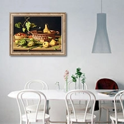 «A Still Life with Artichokes» в интерьере светлой кухни над обеденным столом