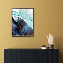 «Морские глубины 1» в интерьере в стиле минимализм над комодом