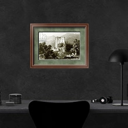 «Merkenstein» в интерьере кабинета в черных цветах над столом