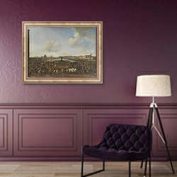 «View of Paris seen from the Place Dauphine» в интерьере в классическом стиле в фиолетовых тонах