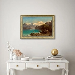 «Альпийский пейзаж» в интерьере в классическом стиле над столом