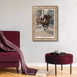 «Illustration for Adam Bede 4» в интерьере гостиной в бордовых тонах
