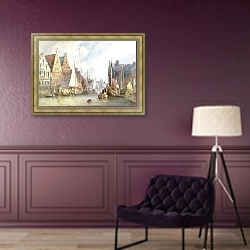 «Вид на Гент» в интерьере в классическом стиле в фиолетовых тонах