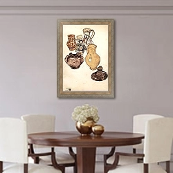 «Фаянсовая посуда» в интерьере столовой в классическом стиле