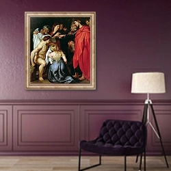 «The Resurrection of Lazarus» в интерьере в классическом стиле в фиолетовых тонах