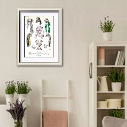 «Fashion plate from the 'Allgemeine Moden-Zeitung', Leipzig, 1872» в интерьере комнаты в стиле прованс с цветами лаванды