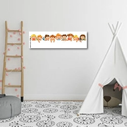 «Детская панорама» в интерьере детской комнаты для девочки с шалашом