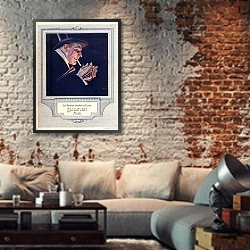«Fatima Cigarette» в интерьере гостиной в стиле лофт с кирпичной стеной