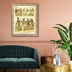 «Egyptian Costumes» в интерьере классической гостиной над диваном
