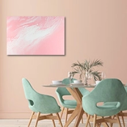 «Белое в розовом» в интерьере современной столовой в пастельных тонах