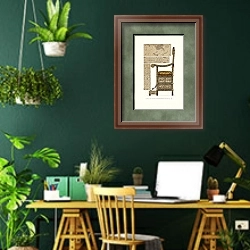 «Kresla ili tron slonovoy kosti V.K. Ioanna III.» в интерьере кабинета с зелеными стенами