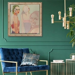 «'Digital Burn 1', 2019,» в интерьере в классическом стиле с зеленой стеной